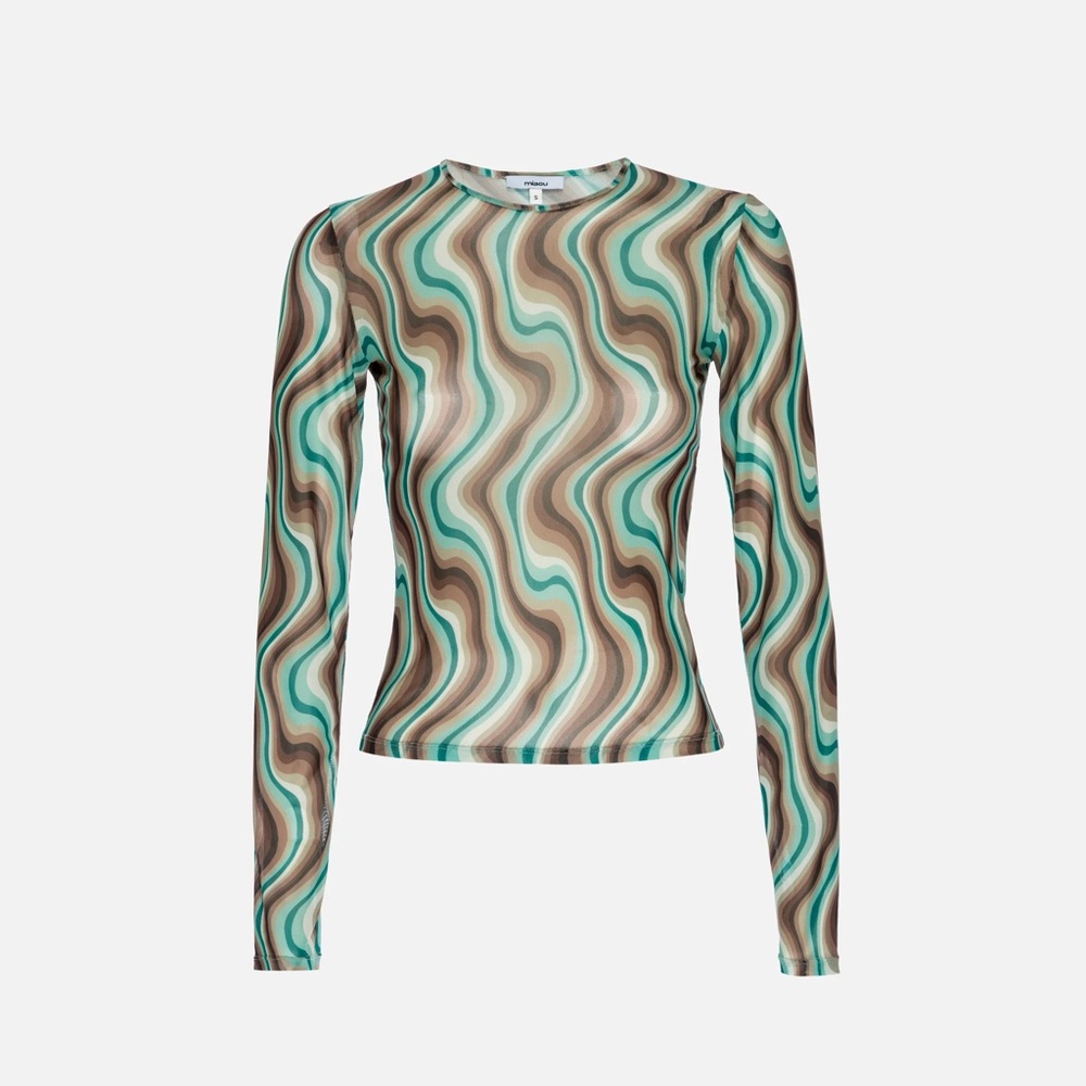 Miaou Long Sleeve Tee in Mint Chocolate Swerve